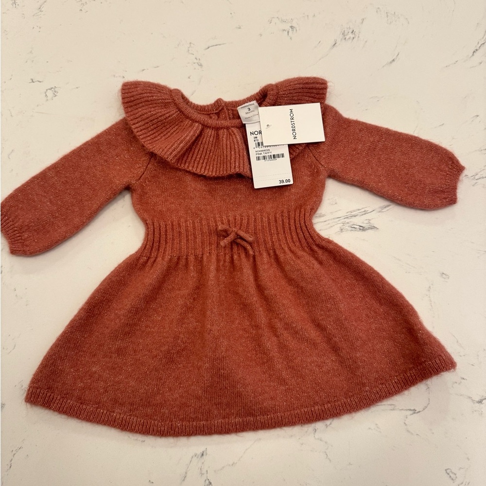 Adorable Rust Knit Baby Dress